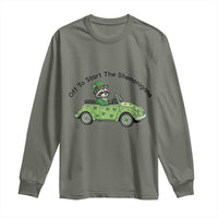 Off To Start The Shenanigans Long Sleeve Shirt Funny Irish Raccoon