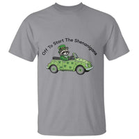 Off To Start The Shenanigans T Shirt Funny Irish Raccoon