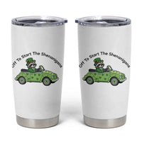 Off To Start The Shenanigans Tumbler Cup Funny Irish Raccoon