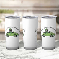 Off To Start The Shenanigans Tumbler Cup Funny Irish Raccoon