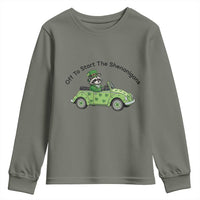 Off To Start The Shenanigans Youth Sweatshirt Funny Irish Raccoon