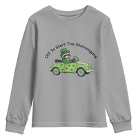 Off To Start The Shenanigans Youth Sweatshirt Funny Irish Raccoon