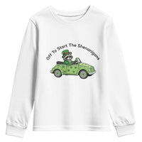 Off To Start The Shenanigans Youth Sweatshirt Funny Irish Raccoon