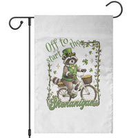 Funny Irish Raccoon Driver Garden Flag Off To Start The Shenanigans