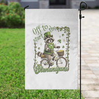 Funny Irish Raccoon Driver Garden Flag Off To Start The Shenanigans