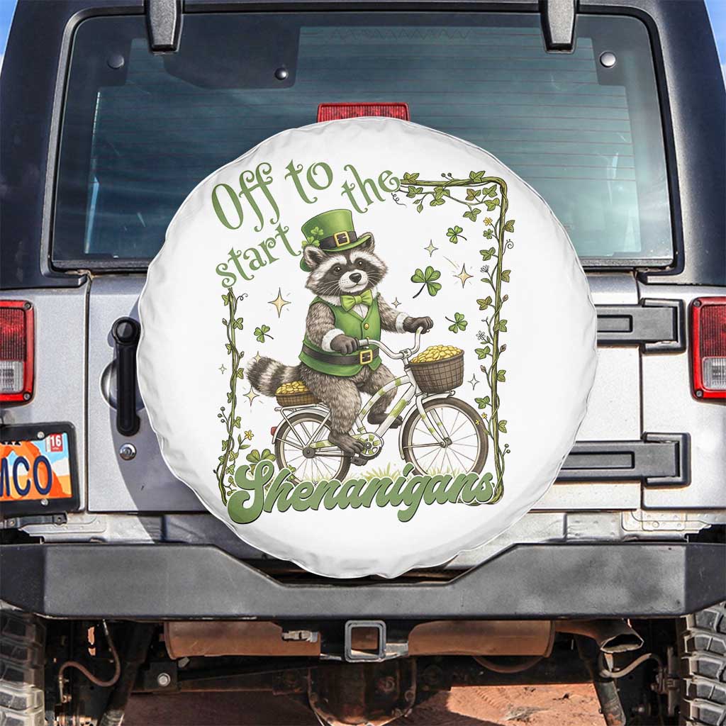Funny Irish Raccoon Driver Spare Tire Cover Off To Start The Shenanigans