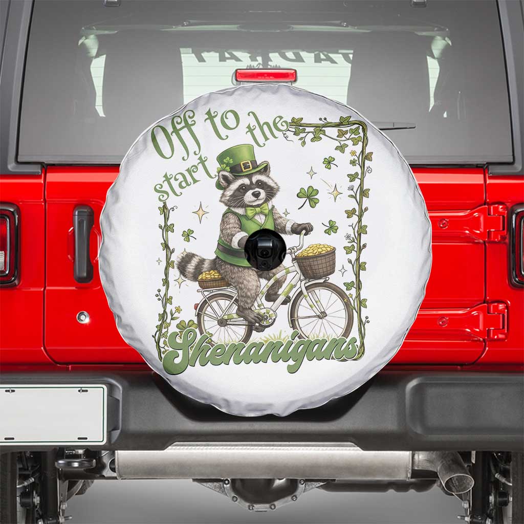 Funny Irish Raccoon Driver Spare Tire Cover Off To Start The Shenanigans