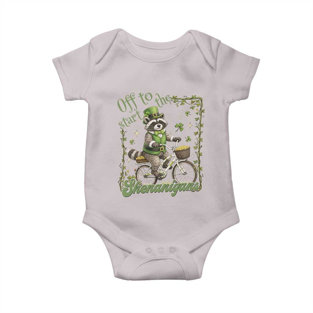 Funny Irish Raccoon Driver Baby Onesie Off To Start The Shenanigans