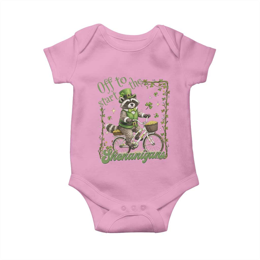 Funny Irish Raccoon Driver Baby Onesie Off To Start The Shenanigans