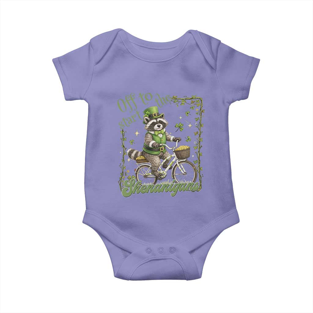 Funny Irish Raccoon Driver Baby Onesie Off To Start The Shenanigans