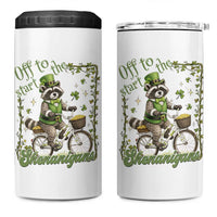 Funny Irish Raccoon Driver 4 in 1 Can Cooler Tumbler Off To Start The Shenanigans