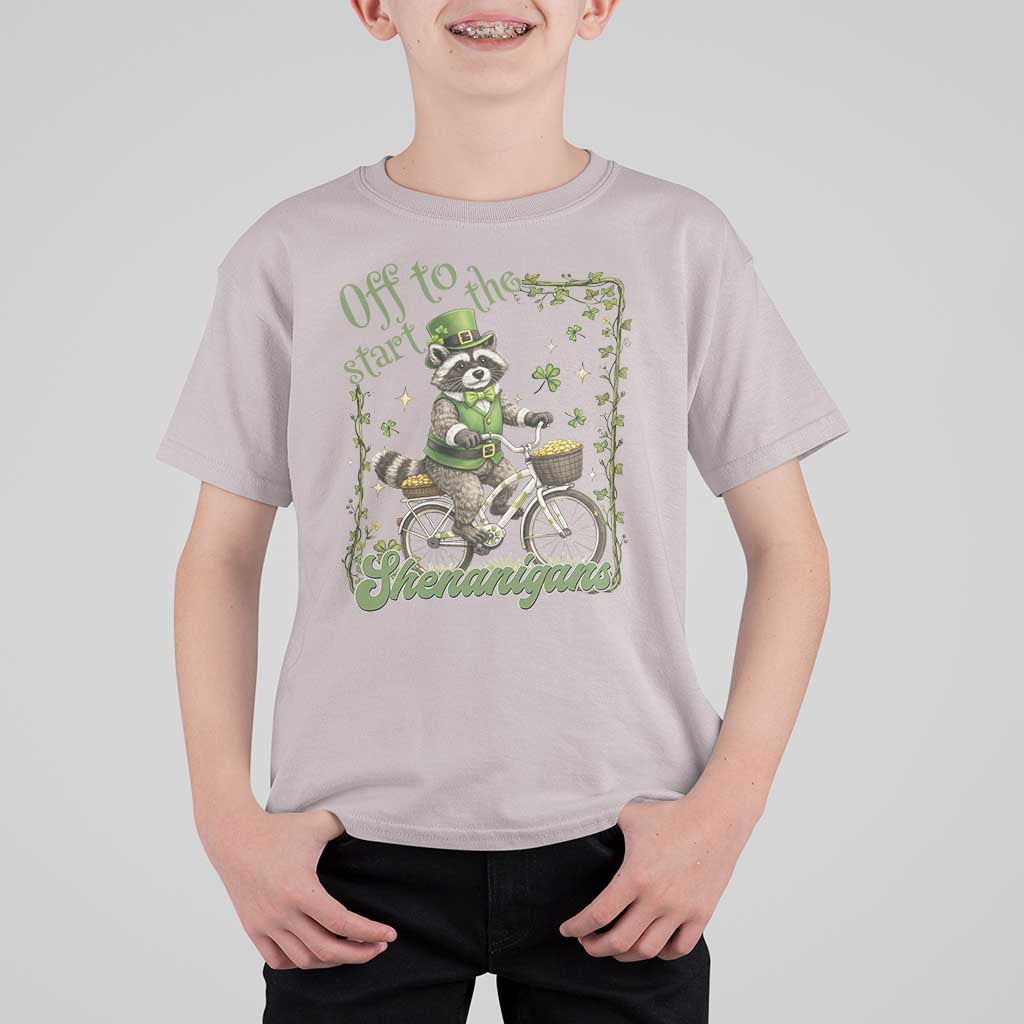 Funny Irish Raccoon Driver T Shirt For Kid Off To Start The Shenanigans