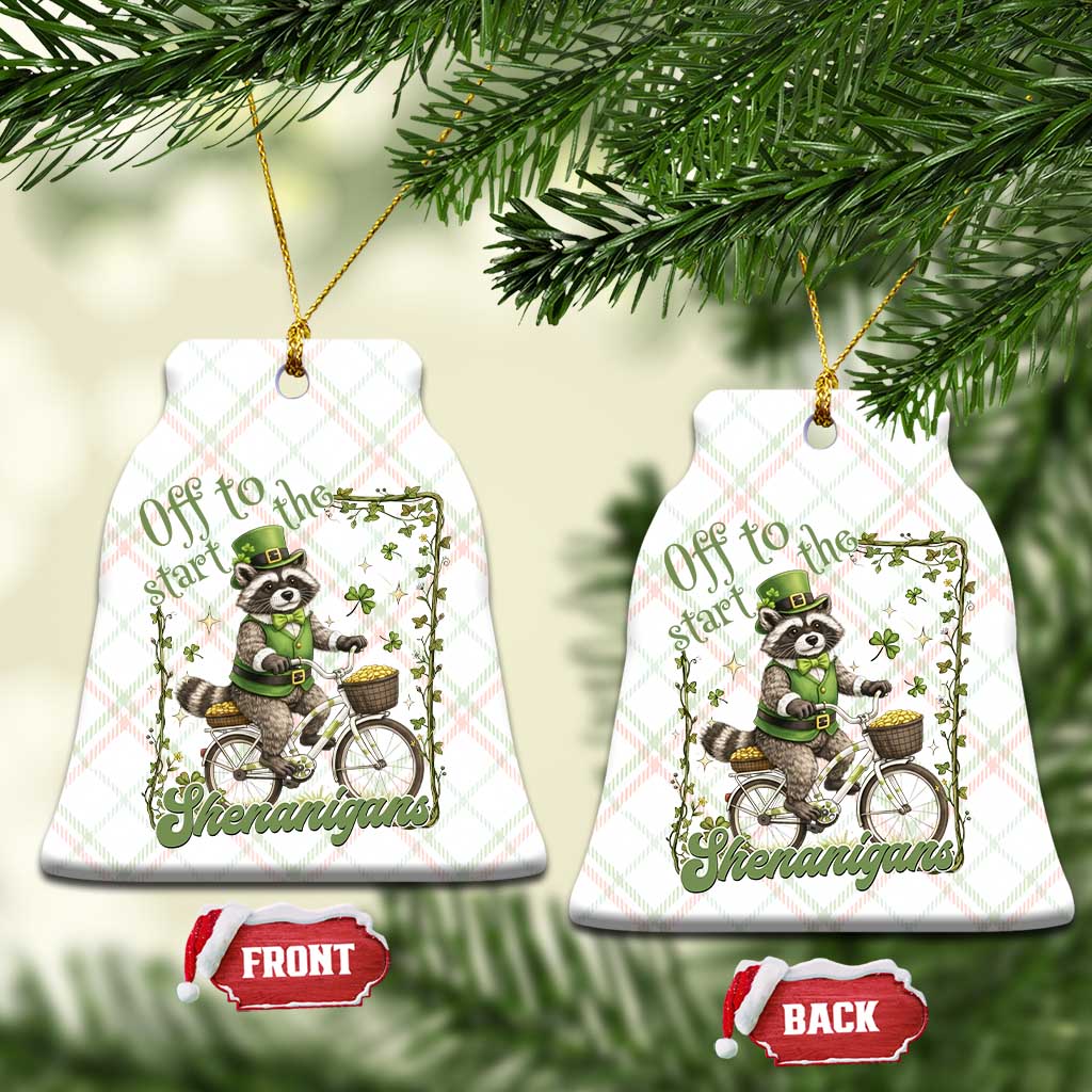 Funny Irish Raccoon Driver Ceramic Ornament Off To Start The Shenanigans