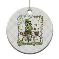 Funny Irish Raccoon Driver Ceramic Ornament Off To Start The Shenanigans