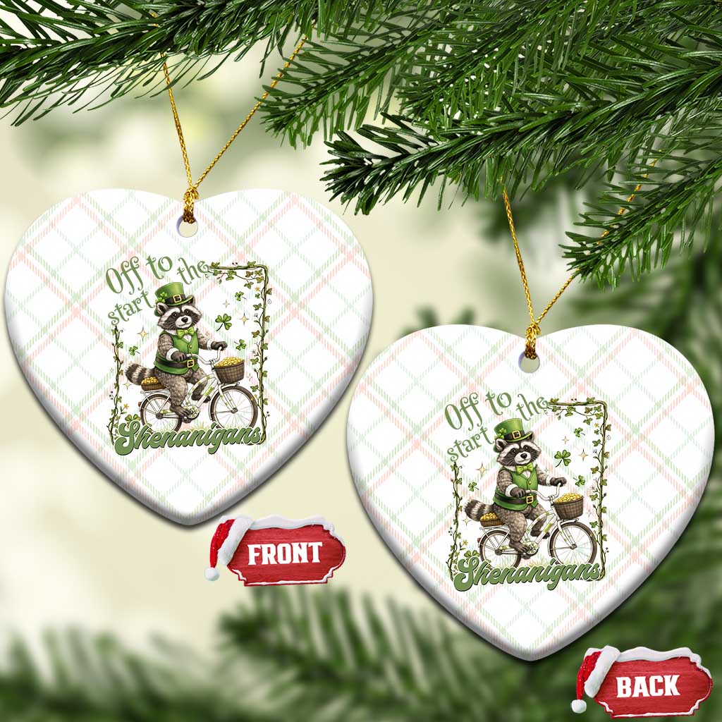 Funny Irish Raccoon Driver Ceramic Ornament Off To Start The Shenanigans