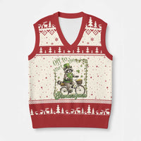 Funny Irish Raccoon Driver V-Neck Knit Sweater Vest Off To Start The Shenanigans