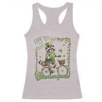 Funny Irish Raccoon Driver Racerback Tank Top Off To Start The Shenanigans