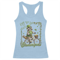 Funny Irish Raccoon Driver Racerback Tank Top Off To Start The Shenanigans