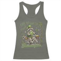 Funny Irish Raccoon Driver Racerback Tank Top Off To Start The Shenanigans