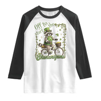 Funny Irish Raccoon Driver Raglan Shirt Off To Start The Shenanigans