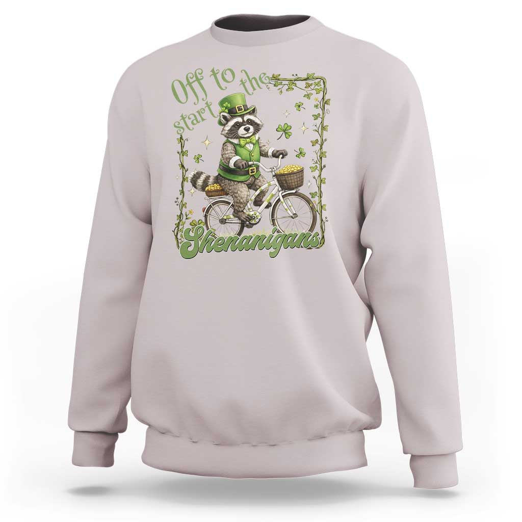 Funny Irish Raccoon Driver Sweatshirt Off To Start The Shenanigans