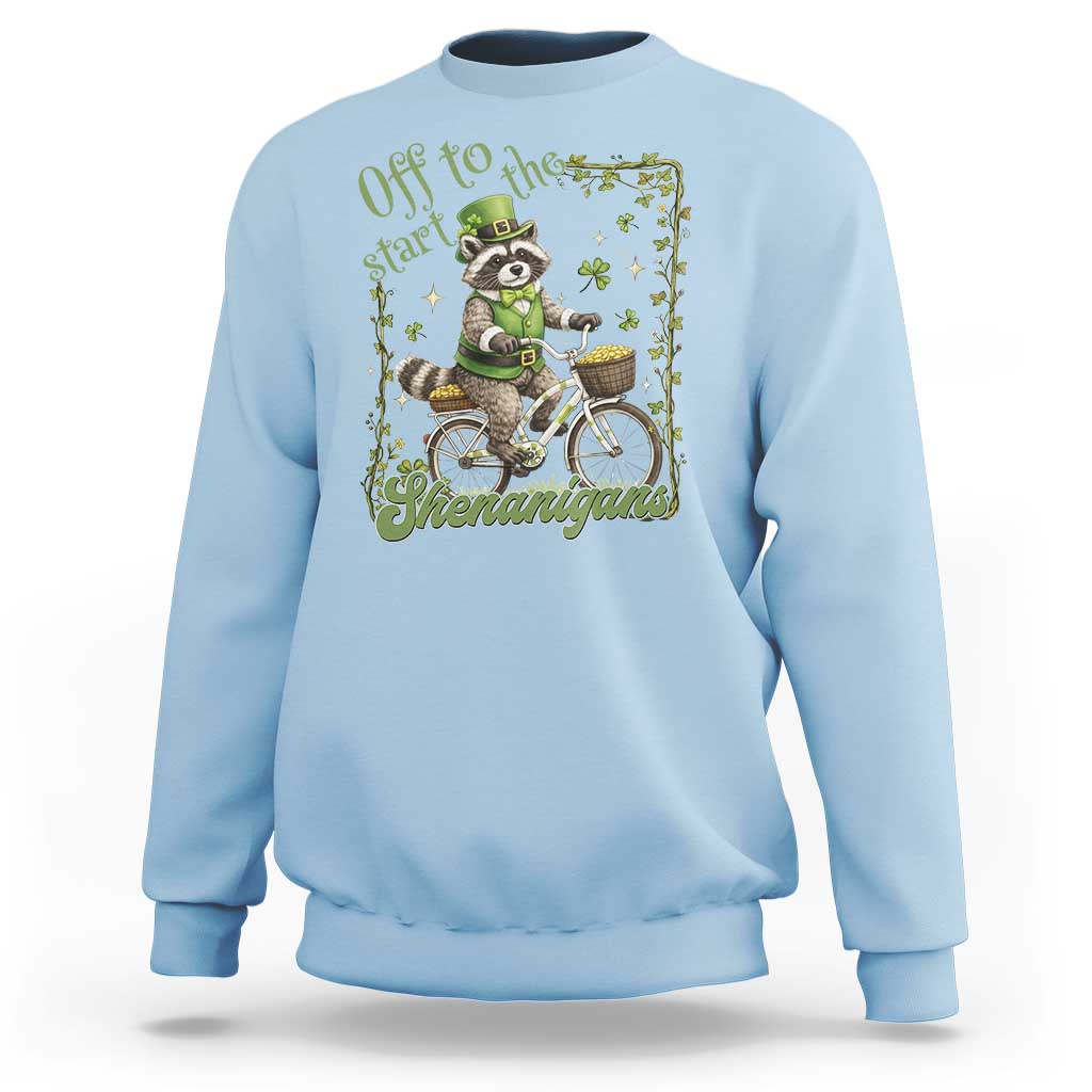 Funny Irish Raccoon Driver Sweatshirt Off To Start The Shenanigans