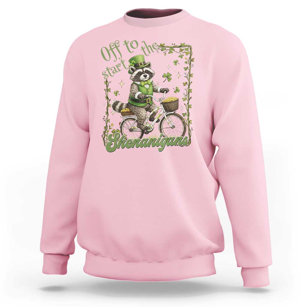 Funny Irish Raccoon Driver Sweatshirt Off To Start The Shenanigans