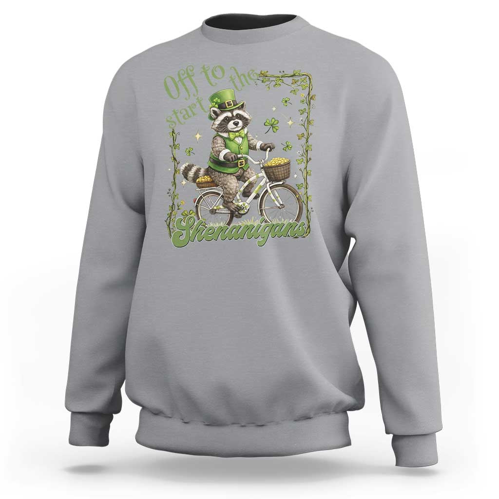 Funny Irish Raccoon Driver Sweatshirt Off To Start The Shenanigans