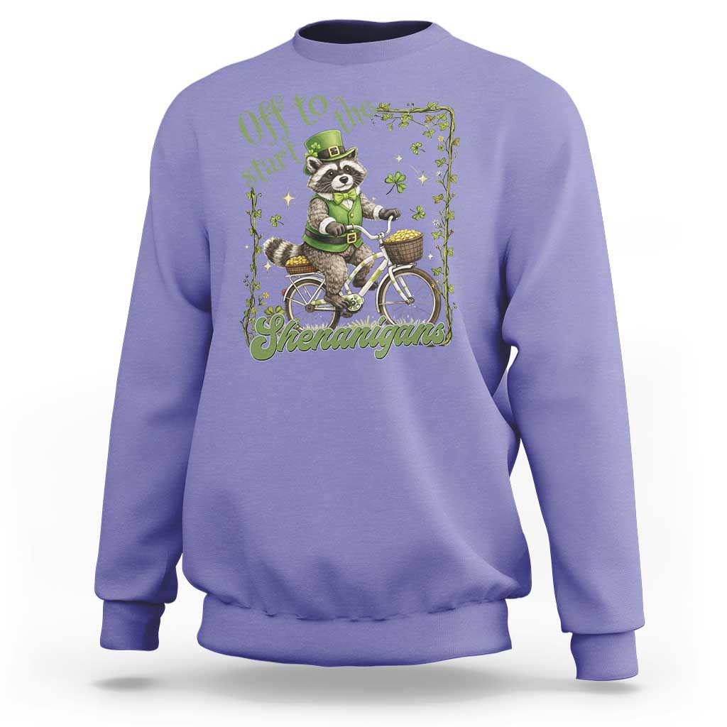 Funny Irish Raccoon Driver Sweatshirt Off To Start The Shenanigans