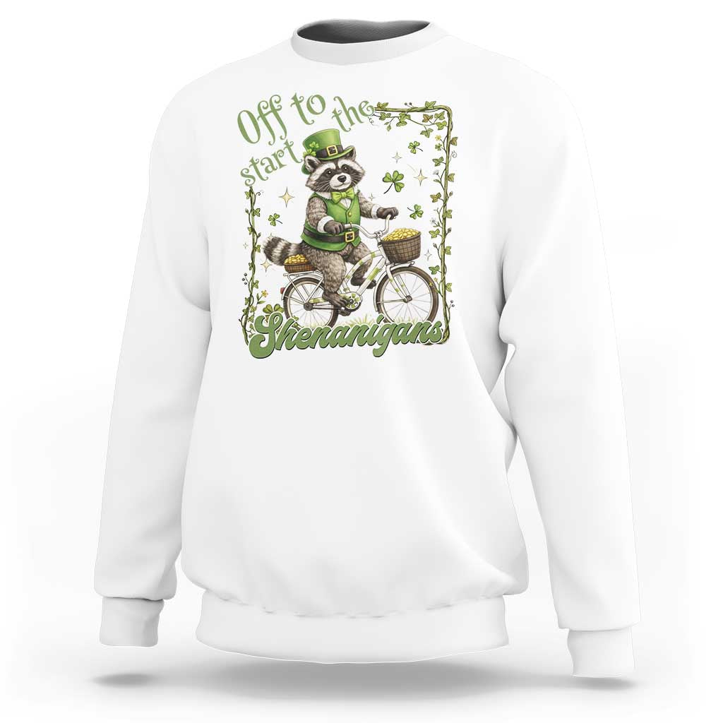 Funny Irish Raccoon Driver Sweatshirt Off To Start The Shenanigans
