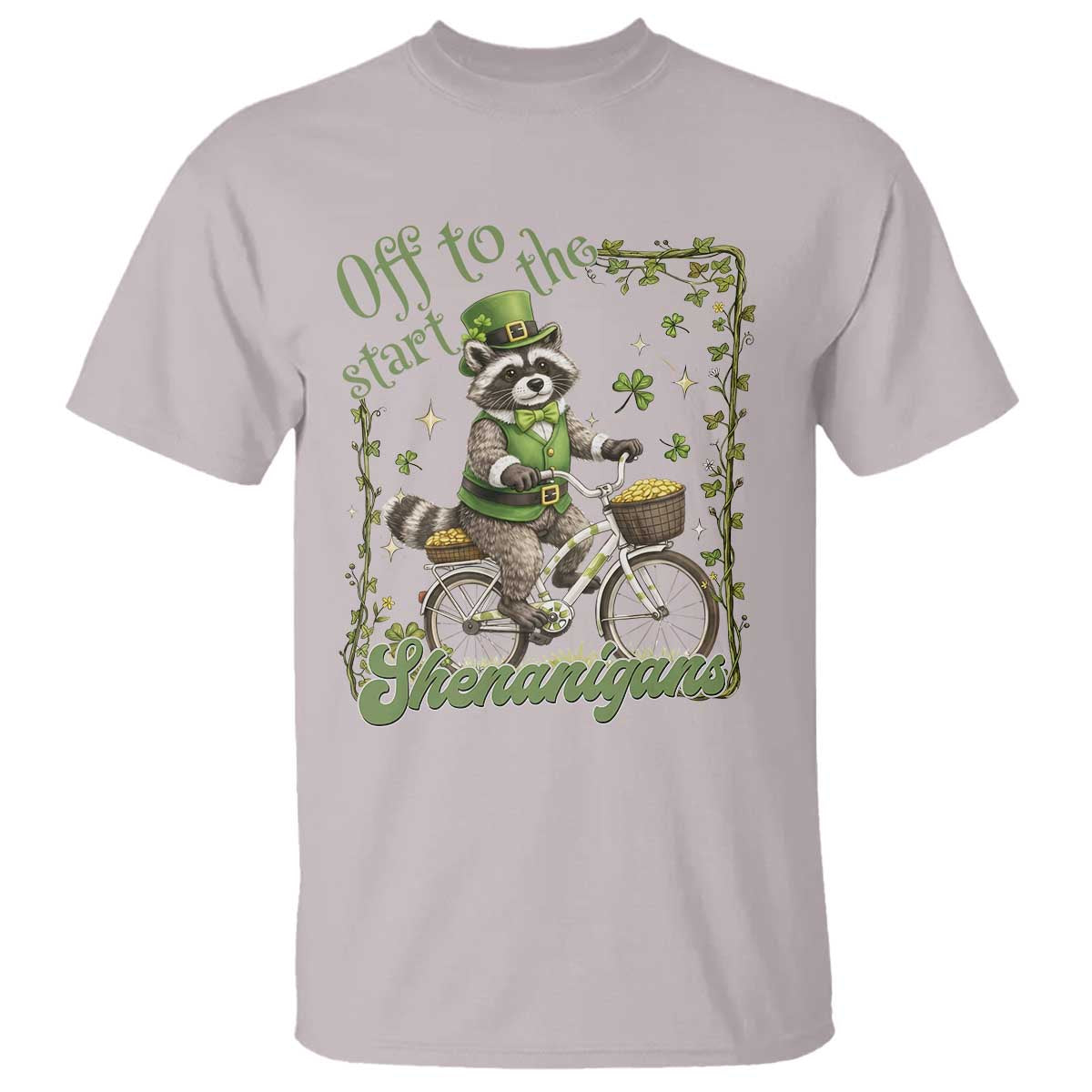 Funny Irish Raccoon Driver T Shirt Off To Start The Shenanigans