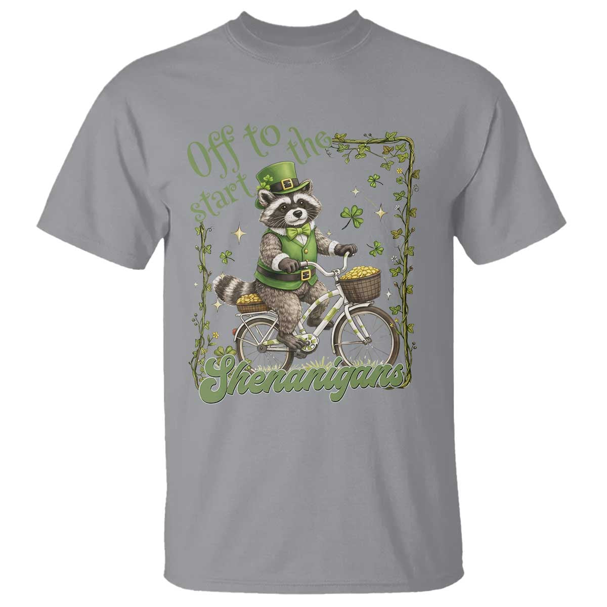 Funny Irish Raccoon Driver T Shirt Off To Start The Shenanigans