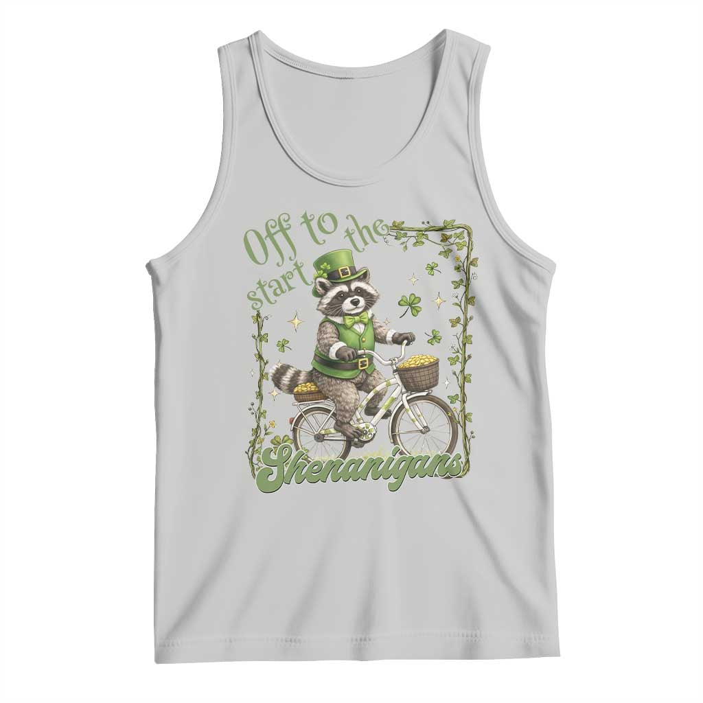 Funny Irish Raccoon Driver Tank Top Off To Start The Shenanigans