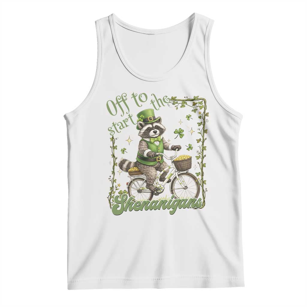Funny Irish Raccoon Driver Tank Top Off To Start The Shenanigans