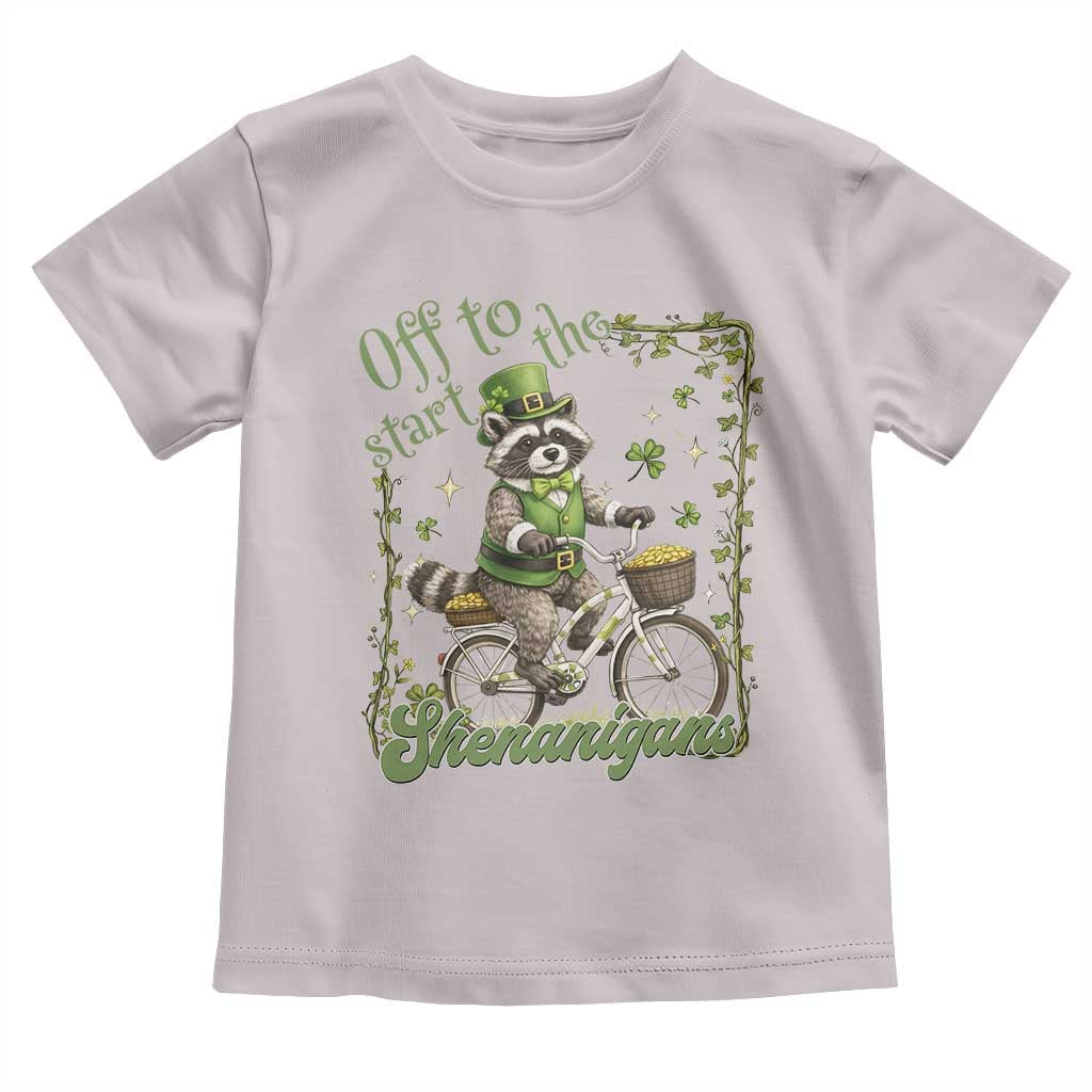 Funny Irish Raccoon Driver Toddler T Shirt Off To Start The Shenanigans