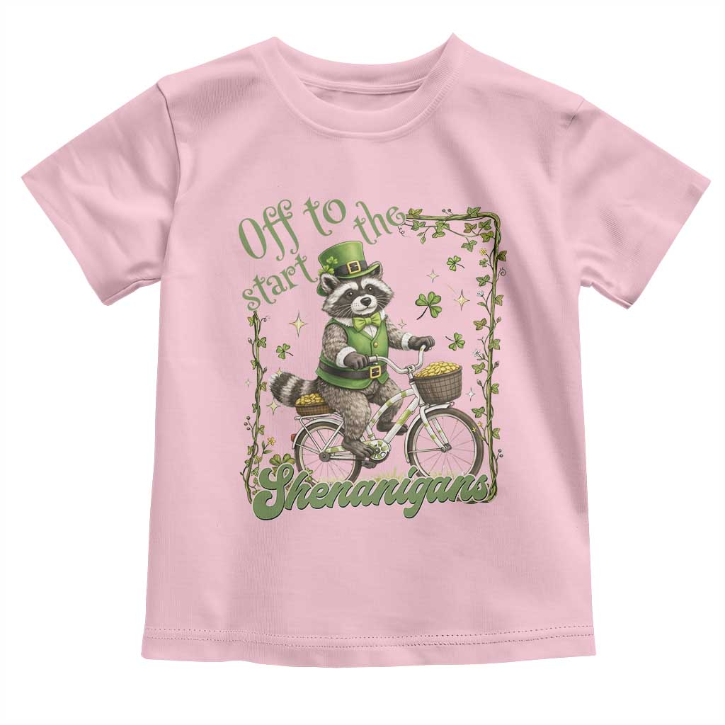 Funny Irish Raccoon Driver Toddler T Shirt Off To Start The Shenanigans