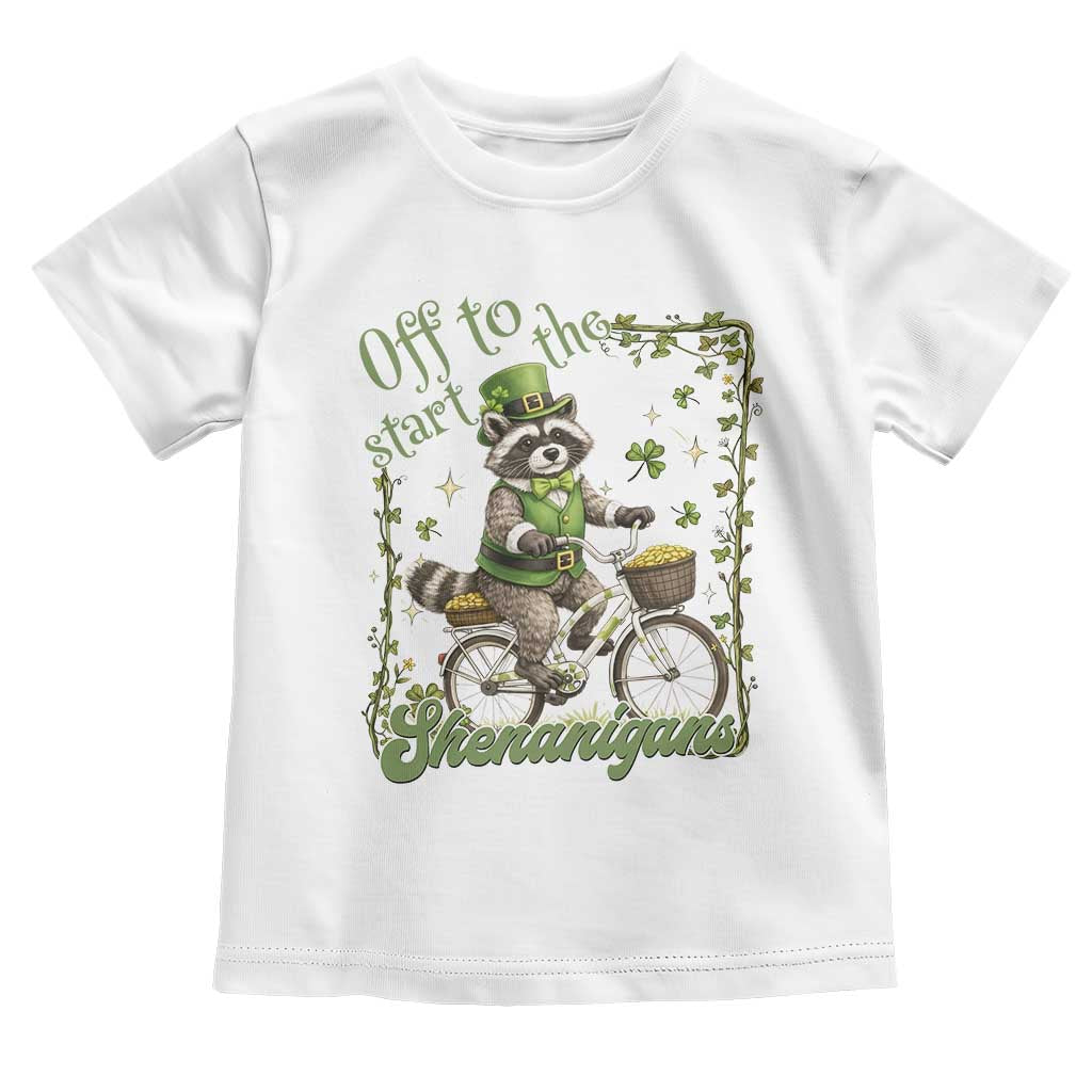 Funny Irish Raccoon Driver Toddler T Shirt Off To Start The Shenanigans