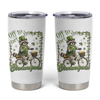 Funny Irish Raccoon Driver Tumbler Cup Off To Start The Shenanigans