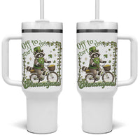 Funny Irish Raccoon Driver Tumbler With Handle Off To Start The Shenanigans