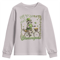 Funny Irish Raccoon Driver Youth Sweatshirt Off To Start The Shenanigans