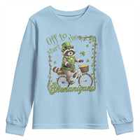 Funny Irish Raccoon Driver Youth Sweatshirt Off To Start The Shenanigans