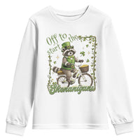 Funny Irish Raccoon Driver Youth Sweatshirt Off To Start The Shenanigans