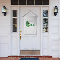 St Patricks Day Retro Gamer Eating Shamrock Lucky Gift Garden Flag