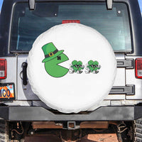 St Patricks Day Retro Gamer Eating Shamrock Lucky Gift Spare Tire Cover