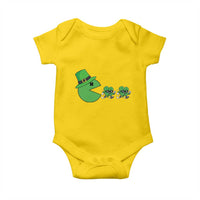 St Patricks Day Retro Gamer Eating Shamrock Lucky Gift Baby Onesie