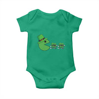 St Patricks Day Retro Gamer Eating Shamrock Lucky Gift Baby Onesie