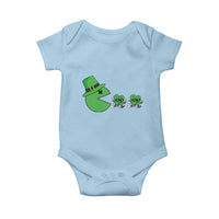 St Patricks Day Retro Gamer Eating Shamrock Lucky Gift Baby Onesie