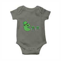 St Patricks Day Retro Gamer Eating Shamrock Lucky Gift Baby Onesie