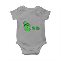 St Patricks Day Retro Gamer Eating Shamrock Lucky Gift Baby Onesie
