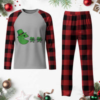 St Patricks Day Retro Gamer Eating Shamrock Lucky Gift Plaid Pajama Set